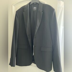 Zara Men’s Blazer Jacket Sports Coat Two Button Black Size Eur 50 USA 40
